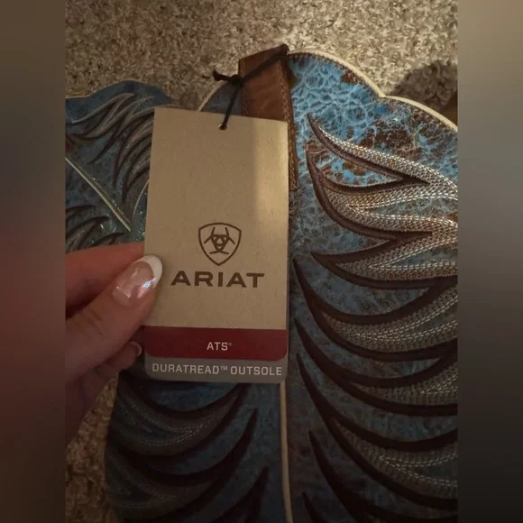 Men’s Ariat Firecatcher Western Well Brown Square Toed Boots - Picture 4 of 5